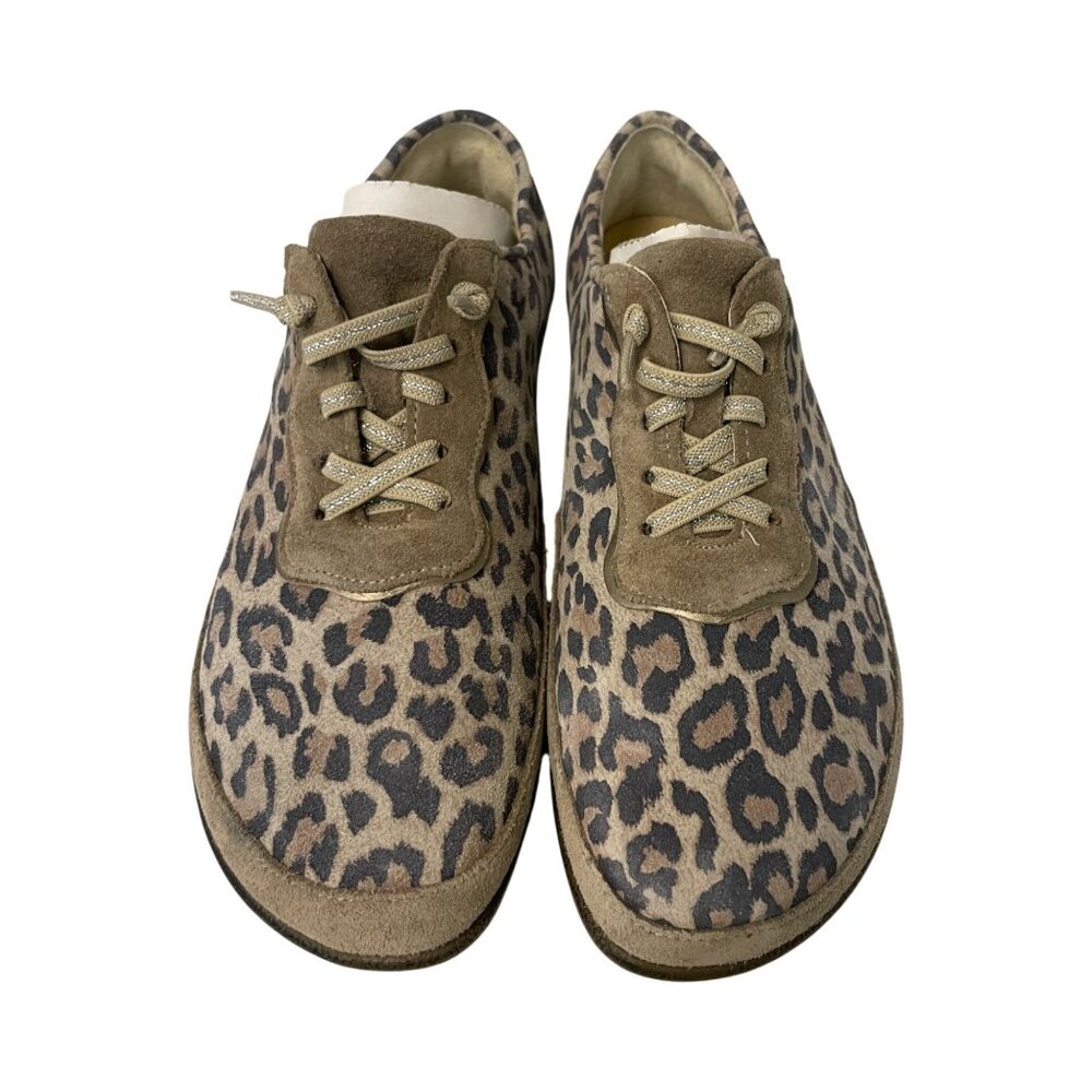 Naot Womens Sneaker Shoes EU 37 US 6 Brown Black Leopard Print Lace Up NWOB